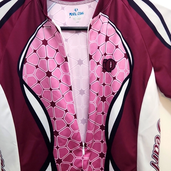 Pearl Izumi Maroon and Pink Cycling Top Size Large - Picture 4 of 8